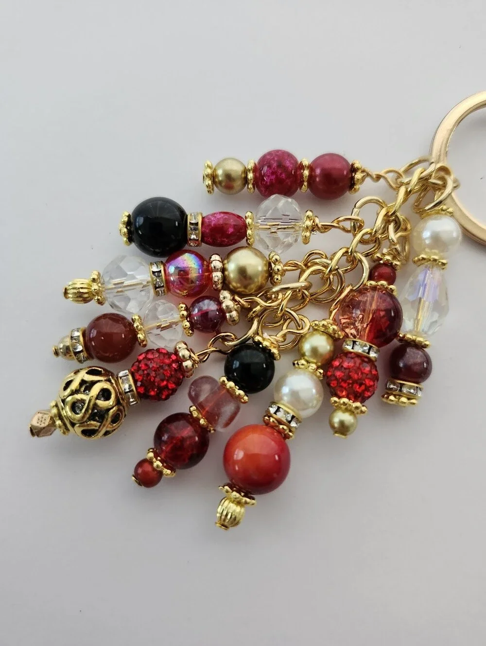 Red Lips Kiss Purse Charm or Keychain Carnelian Fire Agate Handcrafted